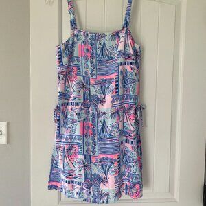 Lilly Pulitzer Sahar Whisper Blue Yeah Buoy Nautical Boat Shift Dress Romper